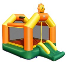 Kids Inflatable Bounce Jumping Castle House with Slide without Blower Slickblue