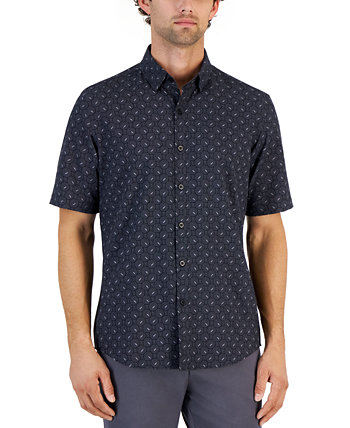 Мужская эластичная рубашка на пуговицах с короткими рукавами Alfatech Geometric Dot, созданная для Macy's Alfani