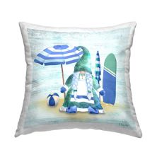 Stupell Home Decor Blue Gnome Beach Fun Throw Pillow Stupell Home Decor