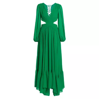 Long-Sleeve Cut-Out Gown PatBO