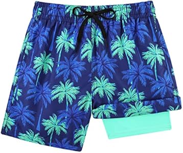 Cozople Boys Swim Trunks Compression Liner Swim Shorts Quick Dry Bathing Suit with Boxer Brief Swimwear 2-20T Cozople