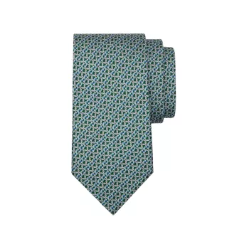 Шелковый галстук Gancini с переплетениями Ferragamo