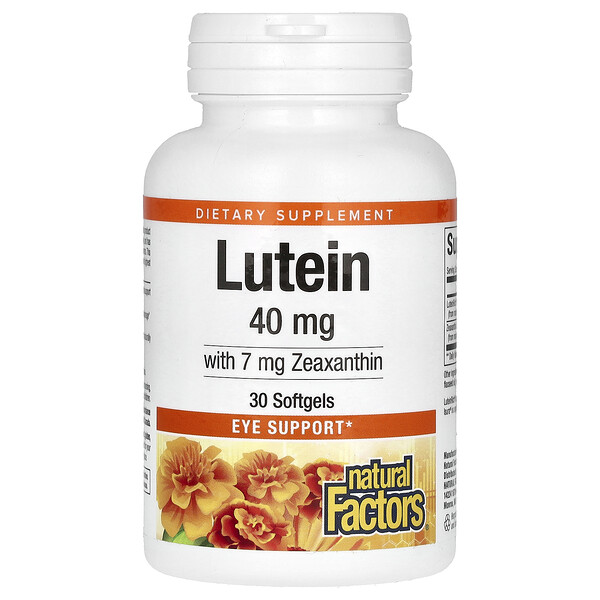 Лютеин с Зеаксантином - 40 мг - 30 мягких капсул - Natural Factors Natural Factors