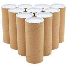 Почтовые тубусы по 10 упаковок, круглые картонные почтовые конверты размером 3x7 дюймов с крышками для плакатов Juvale