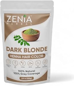 Zenia Natural Henna Hair & Beard Color/Dye | Chemical Free, Ammonia Free, Cruelty-Free, Vegan | Gray Hair Coverage | (3.5oz) 100g (Blonde) Zenia