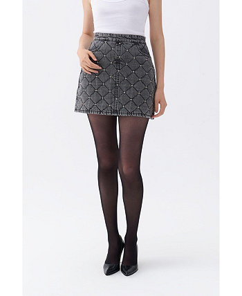 Women's Quilted Jean Skirt Nocturne