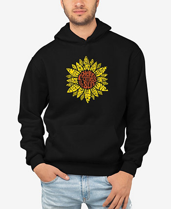 Мужская толстовка с капюшоном Sunflower Word Art LA Pop Art