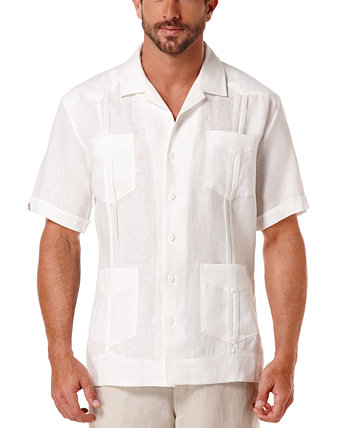 Мужская рубашка из 100% льняной ткани Guayabera с короткими рукавами и 4 карманами для высоких и больших размеров Cubavera