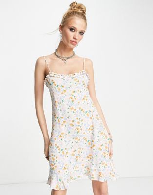 Мини-платье-комбинация с оборками Envii с цветочным принтом Envii
