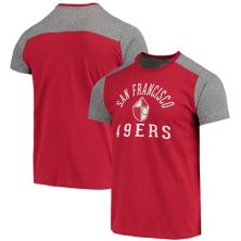 Мужская серая футболка Majestic Threads цвета алого / верескового цвета San Francisco 49ers Gridiron Classics Field Goal Slub Majestic
