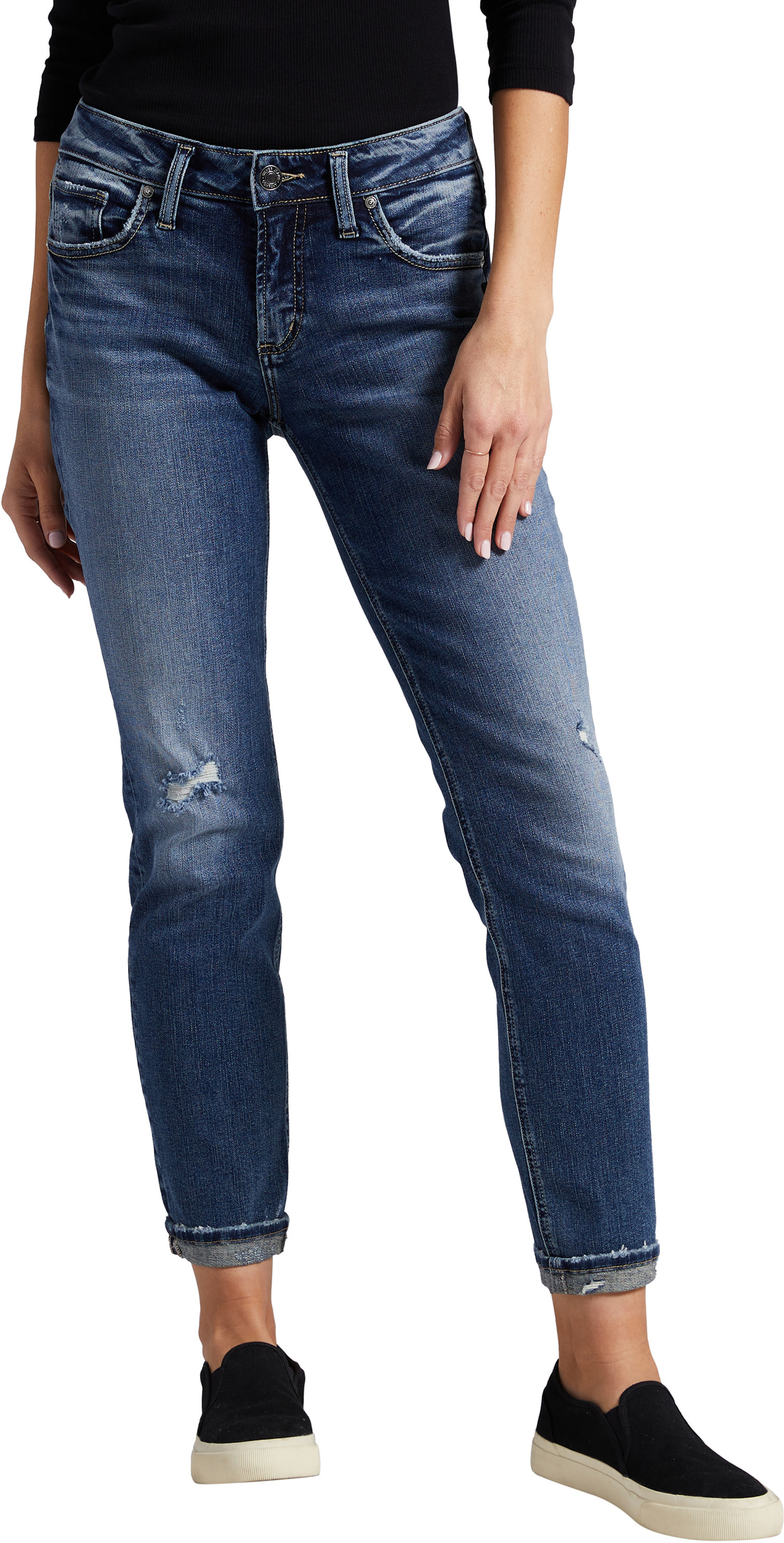 Узкие джинсы бойфренда со средней посадкой L27170SCV336 Silver Jeans Co.