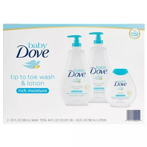 Baby Dove Wash and Lotion (2 - 20 fl. oz. & 1 - 6.5 fl. oz.) Baby Dove