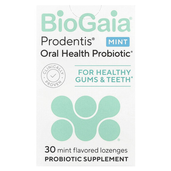 Prodentis® Пробиотик для здоровых десен и зубов, мятный вкус, 30 пастилок BioGaia