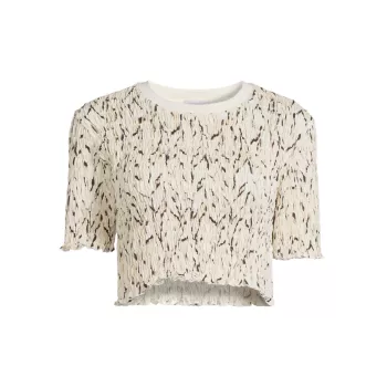 Geometric Smocked Crop T-Shirt Stella Jean