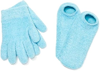 NatraCure Moisturizing Gel Booties and Gloves Set - (for dry skin, dry hands, feet, cracked heels, cuticles, rough skin, dead skin, use with your favorite lotions) - 155/175-LAV/RET - Color: Lavender NatraCure