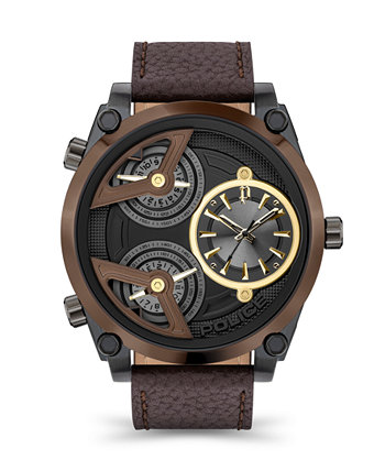 Мужские часы Ferndale Collection с коричневым ремешком из натуральной кожи 51 мм Police