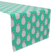 Table Runner, 100% Cotton, 16x72&#34;, Neon Pineapples Fabric Textile Products