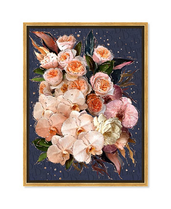 Золотой сливочный букет с цветочными и ботаническими рисунками в рамке Oliver Gal