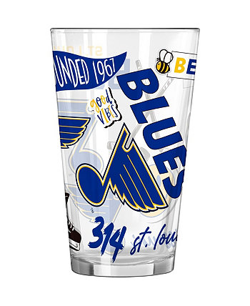 St. Louis Blues 16 Oz Native Pint Glass Logo Brand