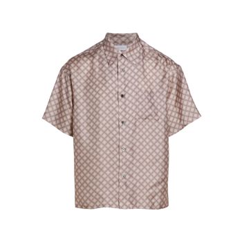 Tile Silk Button-Front Shirt John Elliott