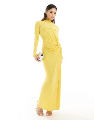 Daska high neck maxi dress in yellow Daska