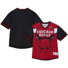 Мужская футболка Mitchell & Ness Red Chicago Bulls Jumbotron 3.0 Mesh с v-образным вырезом Unbranded