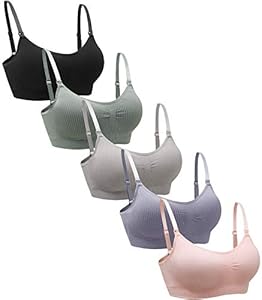 Suekaphin 5PACK Nursing Bra Wireless Bra Women's Sleeping Maternity Bra Breastfeeding Bra Suekaphin