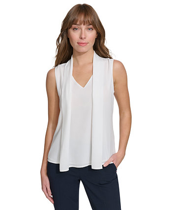 Women's Scarf-Overlay Sleeveless Top Tommy Hilfiger