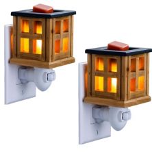Candle Warmers Etc. 2-Pack Wooden Lantern Plug-In Fragrance Warmer Candle Warmers