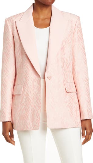Розовый пиджак на одной пуговице с заостренными лацканами Sandro