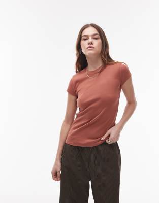 Topshop everyday tee in teracotta  Topshop