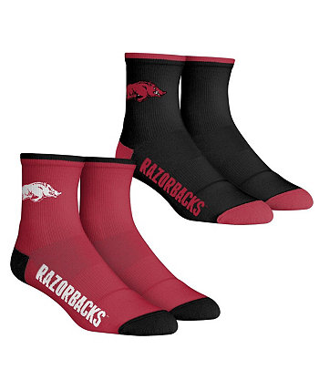 Носки для больших мальчиков и девочек Arkansas Razorbacks Core Team, комплект из 2 носков длиной четверть длины Rock 'Em