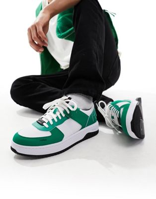Бело-зеленые кроссовки HUGO Kilian Tenn Pume Hugo Red
