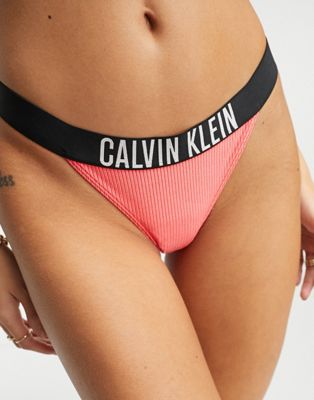 Красные плавки бикини в рубчик с логотипом Calvin Klein Calvin Klein