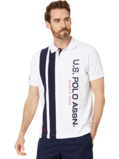 Мужская рубашка-поло с коротким рукавом и вертикальным принтом U.S. POLO ASSN. U.S. POLO ASSN.