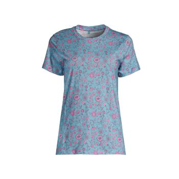 Floral Printed Cotton T-Shirt Cynthia Rowley