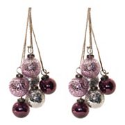 Melrose 2-Piece Glass Ball Cluster Drop Ornament Set Melrose