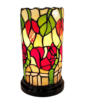 Настольная мини-лампа с цветочным рисунком Tiffany Style Amora Lighting