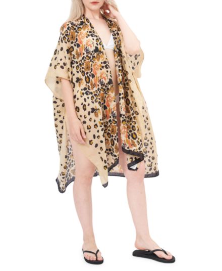 Леопардовое шифоновое кимоно Save The Ocean