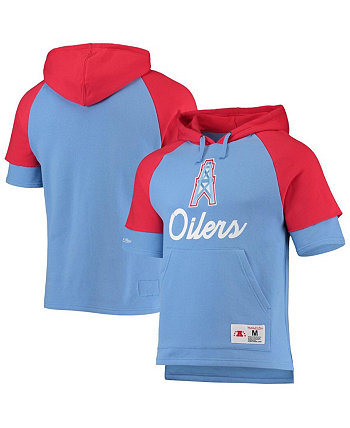 Голубой мужской худи Houston Oilers Gridiron Classics Home Advantage пуловер с коротким рукавом реглан Mitchell & Ness