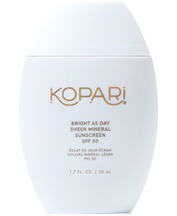 Bright As Day Sheer Mineral Sunscreen SPF 50, 1.7 oz. Kopari Beauty