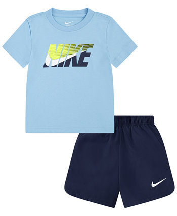 Футболка для маленьких мальчиков и тканые шорты, комплект из 2 предметов Nike