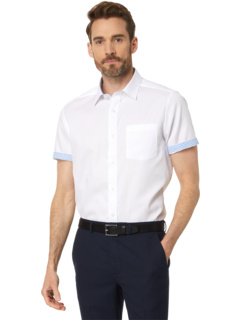 Рубашка с коротким рукавом с однотонной текстурой Johnston & Murphy
