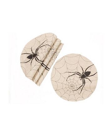 Двухслойные салфетки для салфеток Halloween Creepy Spiders - набор из 4 шт. Manor Luxe