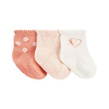 Baby Girl Carter's 3-Pack Floral & Heart Socks Carter's