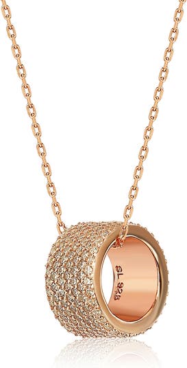 Ожерелье с подвеской из стерлингового серебра 14 карат с покрытием из розового золота Pave CZ Suzy Levian