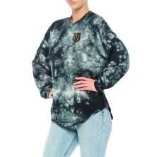 Women's Fanatics Branded Black Vegas Golden Knights Crystal-Dye Long Sleeve T-Shirt Fanatics