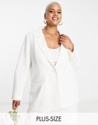 Ever New Curve Bridal oversized suit blazer in ivory - part of a set Ever New Curve