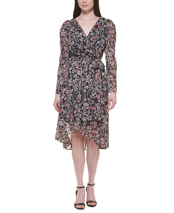 Женское платье с v-образным вырезом и поясом-тюльпаном Tommy Hilfiger