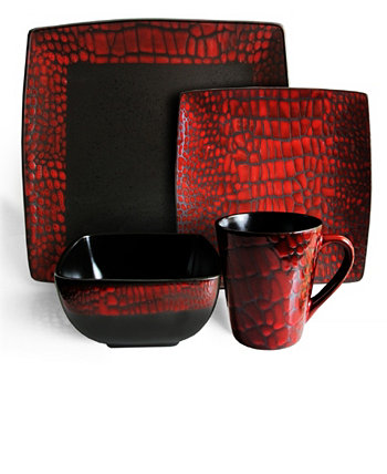 Набор столовой посуды Boa Red из 16 предметов American Atelier
